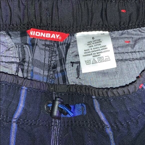 Union Bay elastic shorts adjustable plaid cargo size 6 - Picture 4 of 4